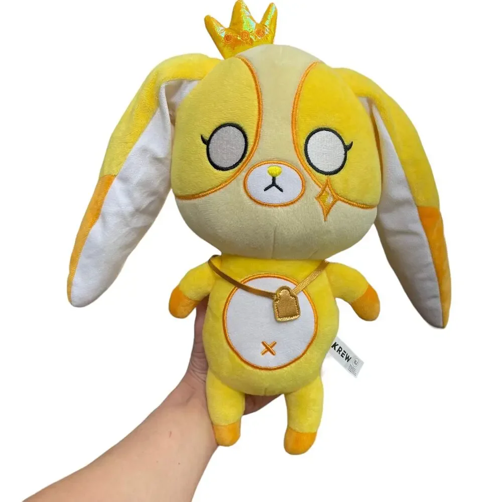 Krew District Gold Teddy Plush Yellow Stuffed Toy Crown with Shirt & Necklace